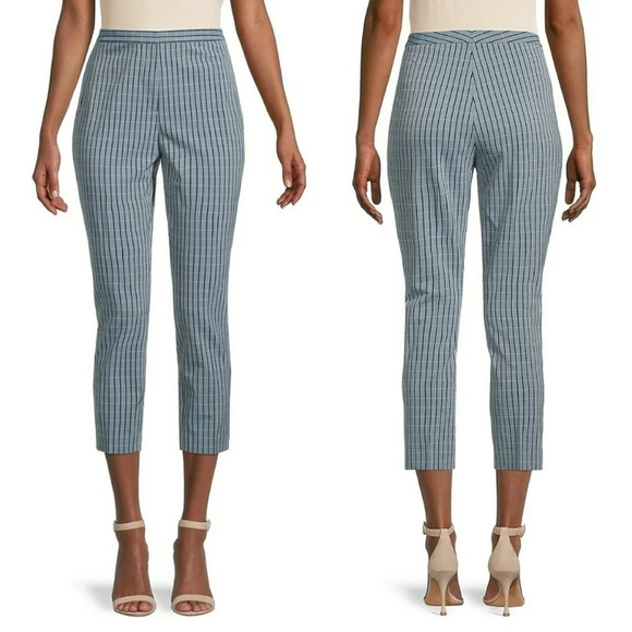 *NWT* Theory Cropped Skinny Pant in Grid - Picture 1 of 5